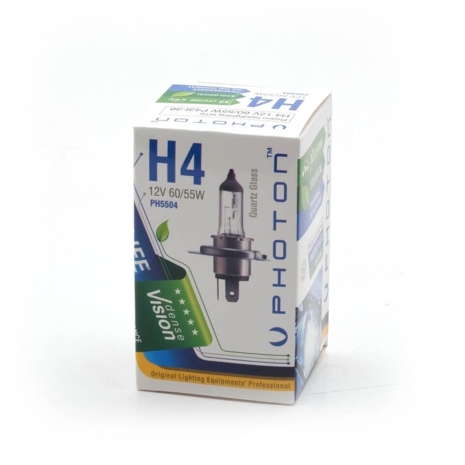 Photon 12V H4 Standart Halogen Ampul PH5504 – Uzun Ömürlü Halogen Ampul