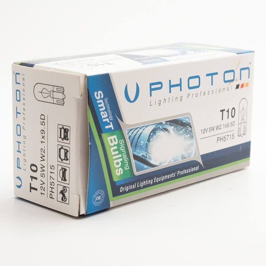 Photon T10 12V W5W Dipsiz Büyük Standart Ampul – Uzun Ömürlü Halogen Ampul
