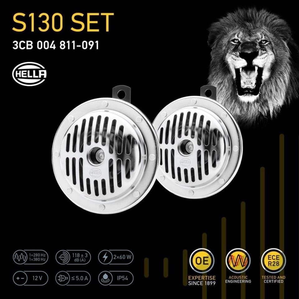 HELLA 12V Didit Korna Superton 280/380 Hz Krom (Takım)